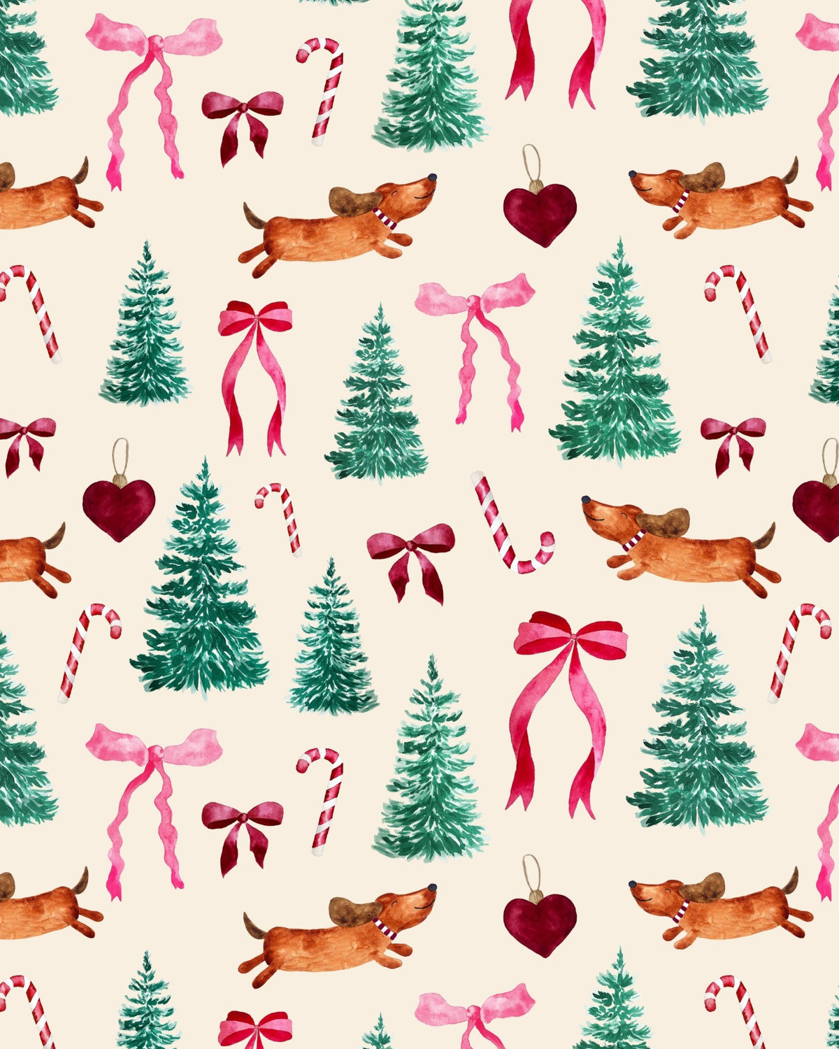christmas dachshund #beige