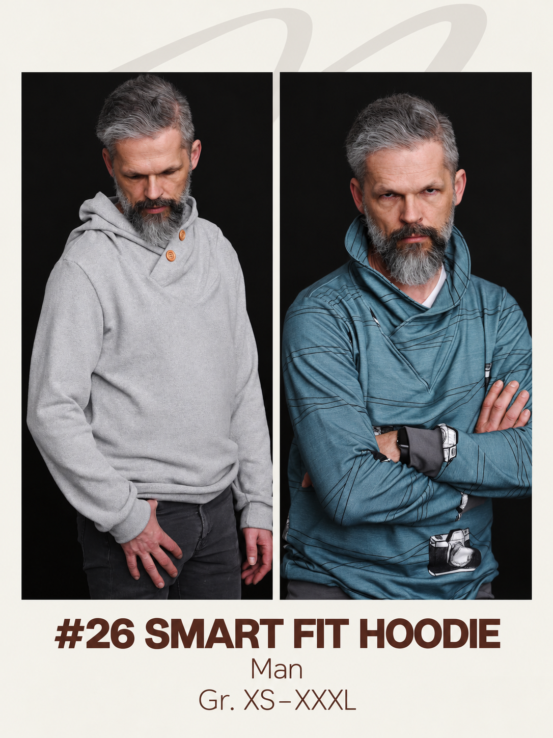 #26 E-Book "smart fit hoodie men" (XS-XXXL) (digital)