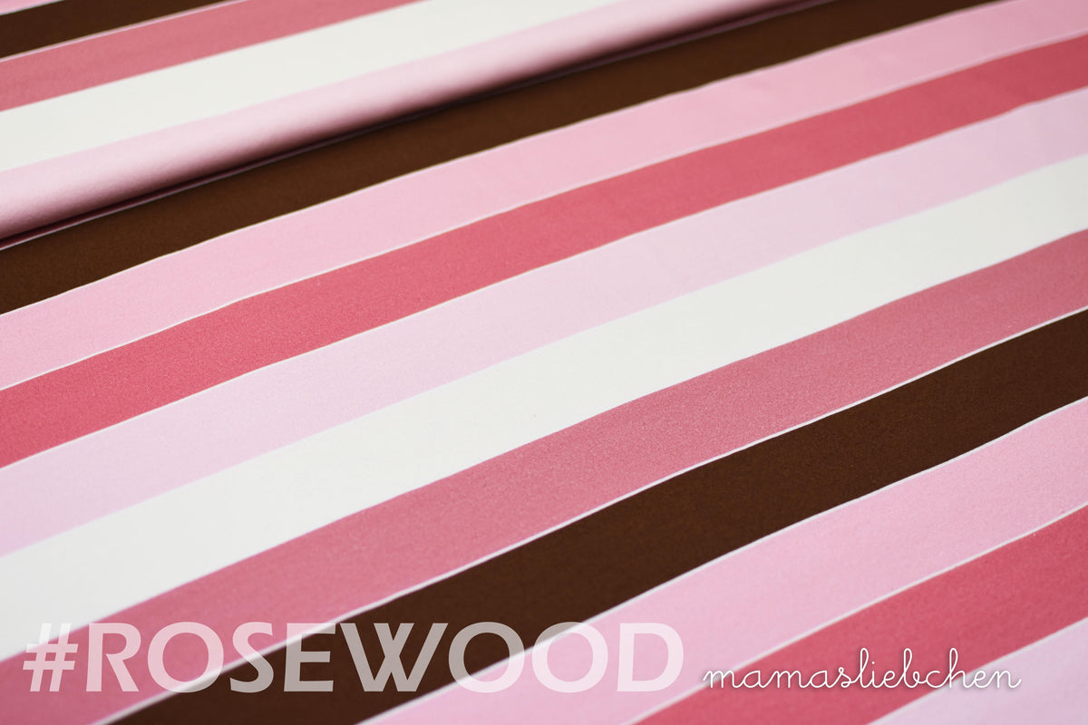 Jersey-Stoff "Wide stripes #rosewood" (0,25 Meter)