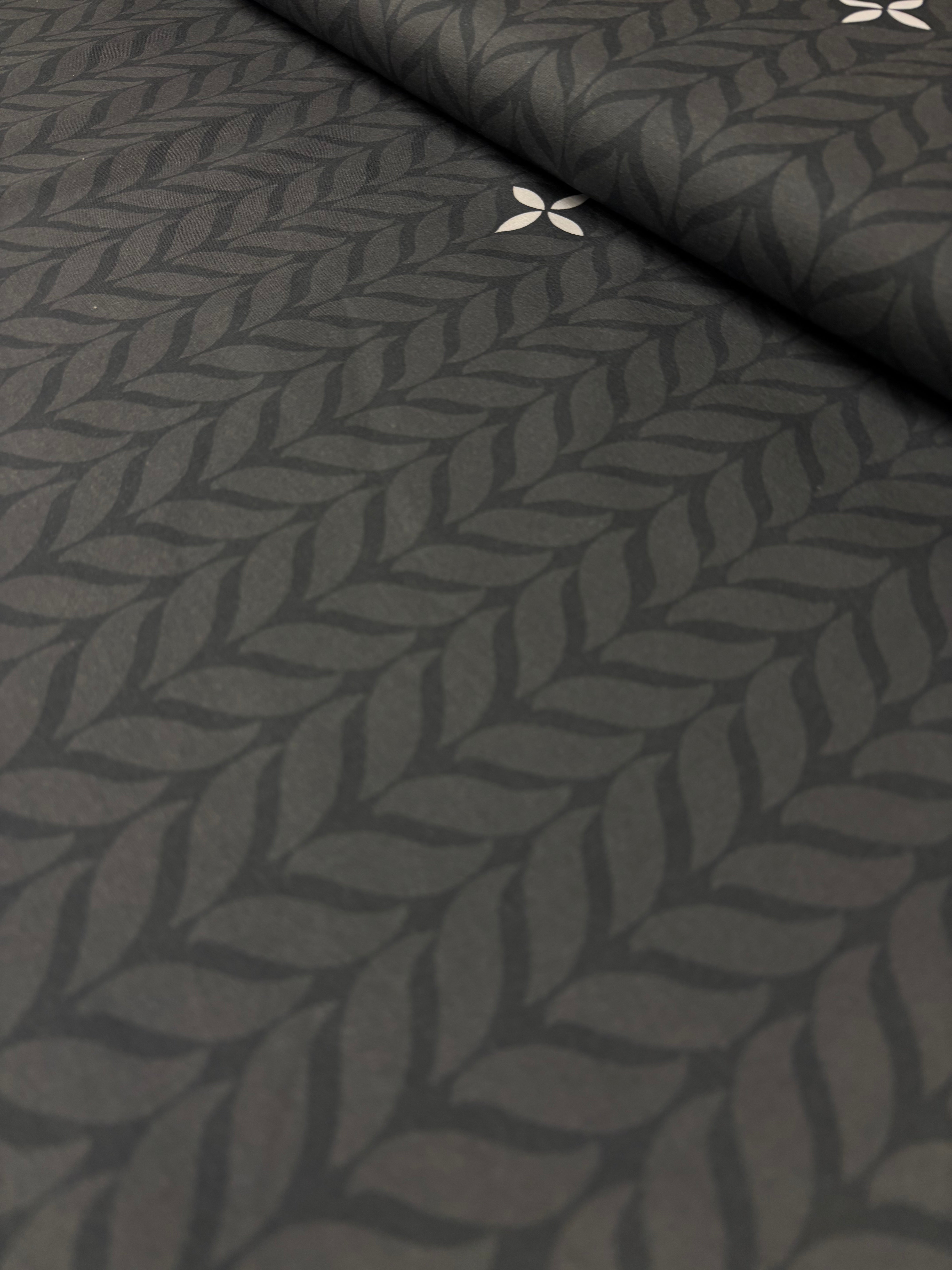 B-Ware Jersey-Stoff "trailing leaves #grey" (0,25 m)