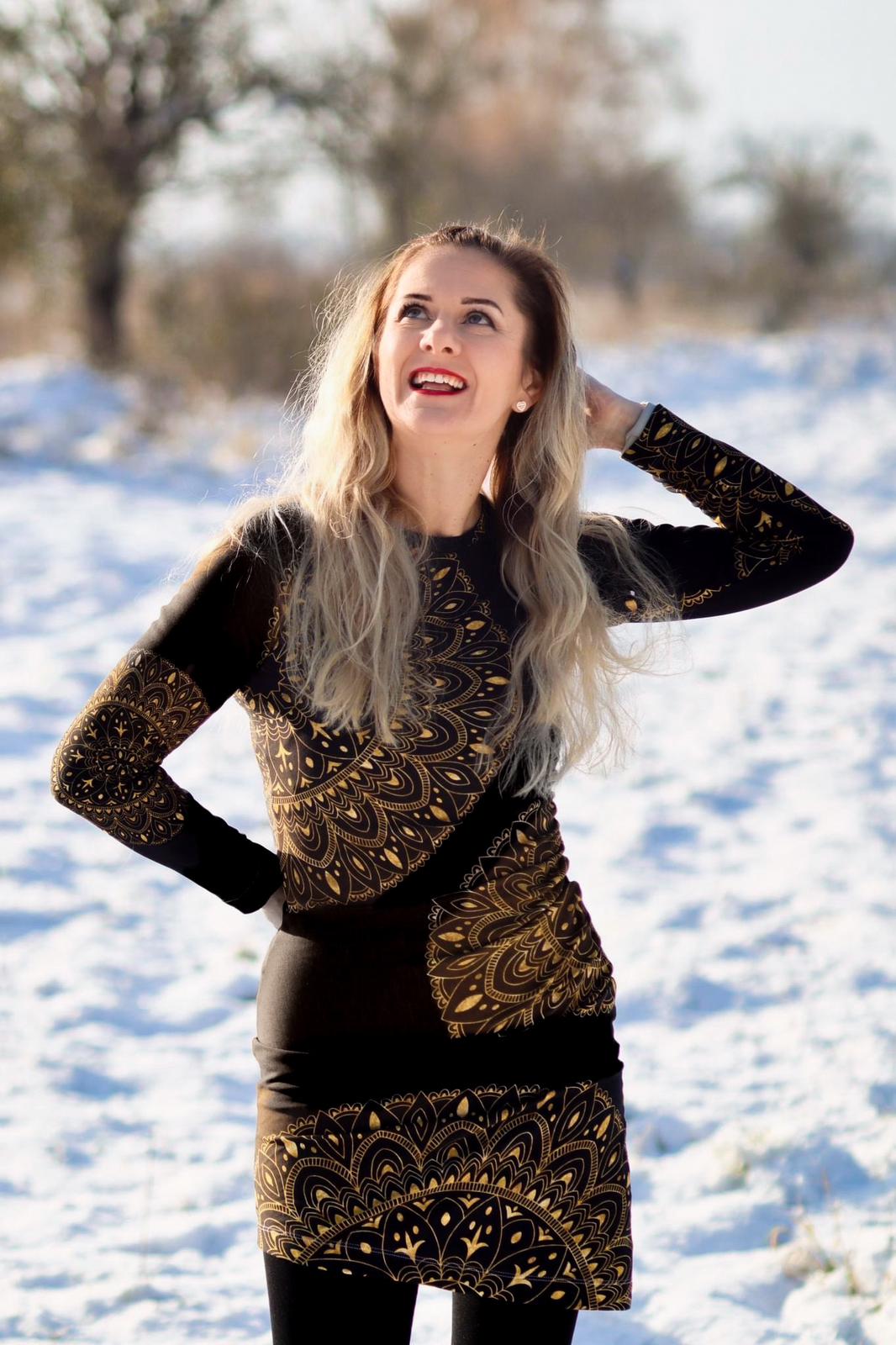 SoftTouch Sommer-Sweat-Stoff "amazing #black gold" (0,25m)