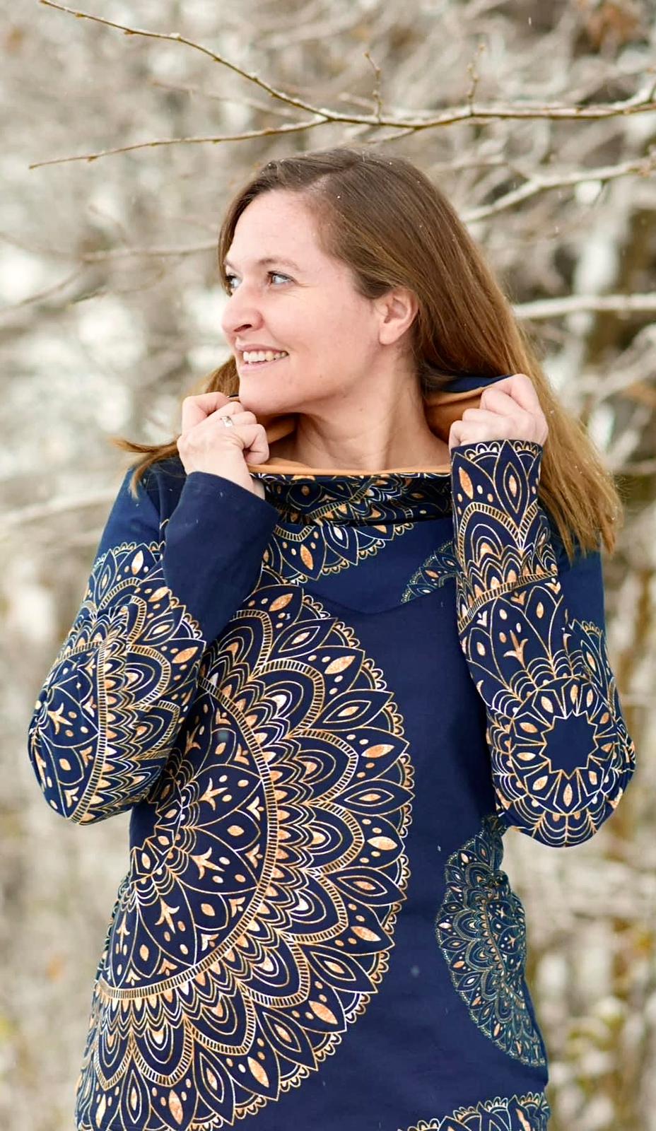 SoftTouch Sweat-Stoff "amazing #blue gold" (0,25m)