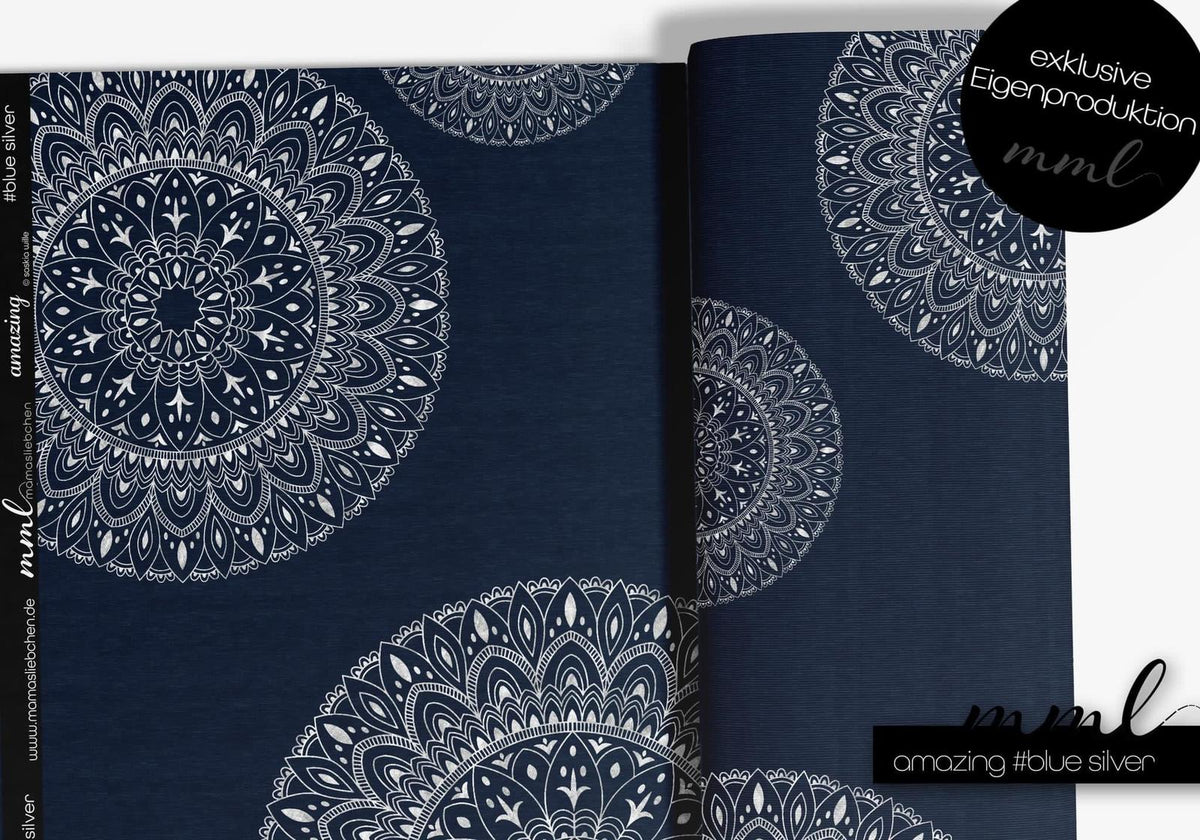 SoftTouch Sommer-Sweat-Stoff "amazing #blue silver" (0,25m)