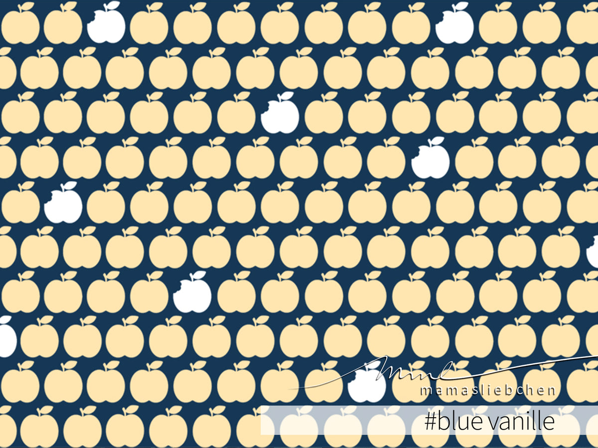 Bio-Sommer-Sweat-Stoff "apple bite #blue vanille" (0,5m)
