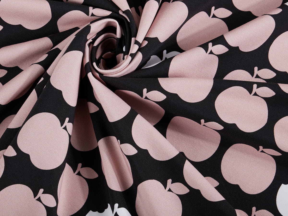 Bio-Sommer-Sweat-Stoff "apple bite #rose black" (0,25m)