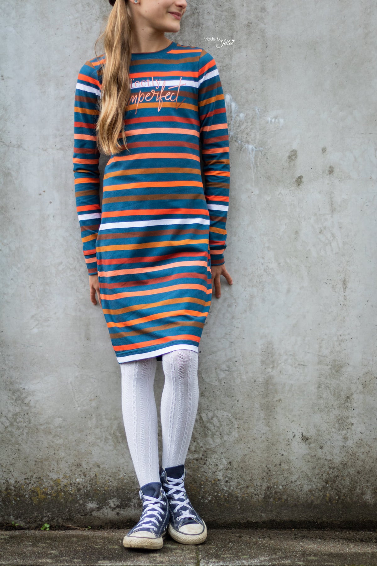 Bio-Sommer-Sweat-Stoff "Aqua stripes #night" (0,5m)