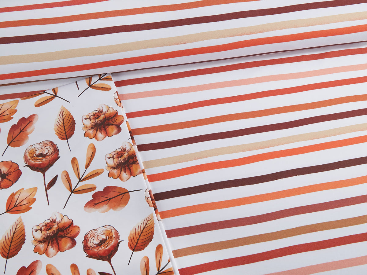 Bio-Sommer-Sweat-Stoff "Aqua stripes #white rust" (0,25m)