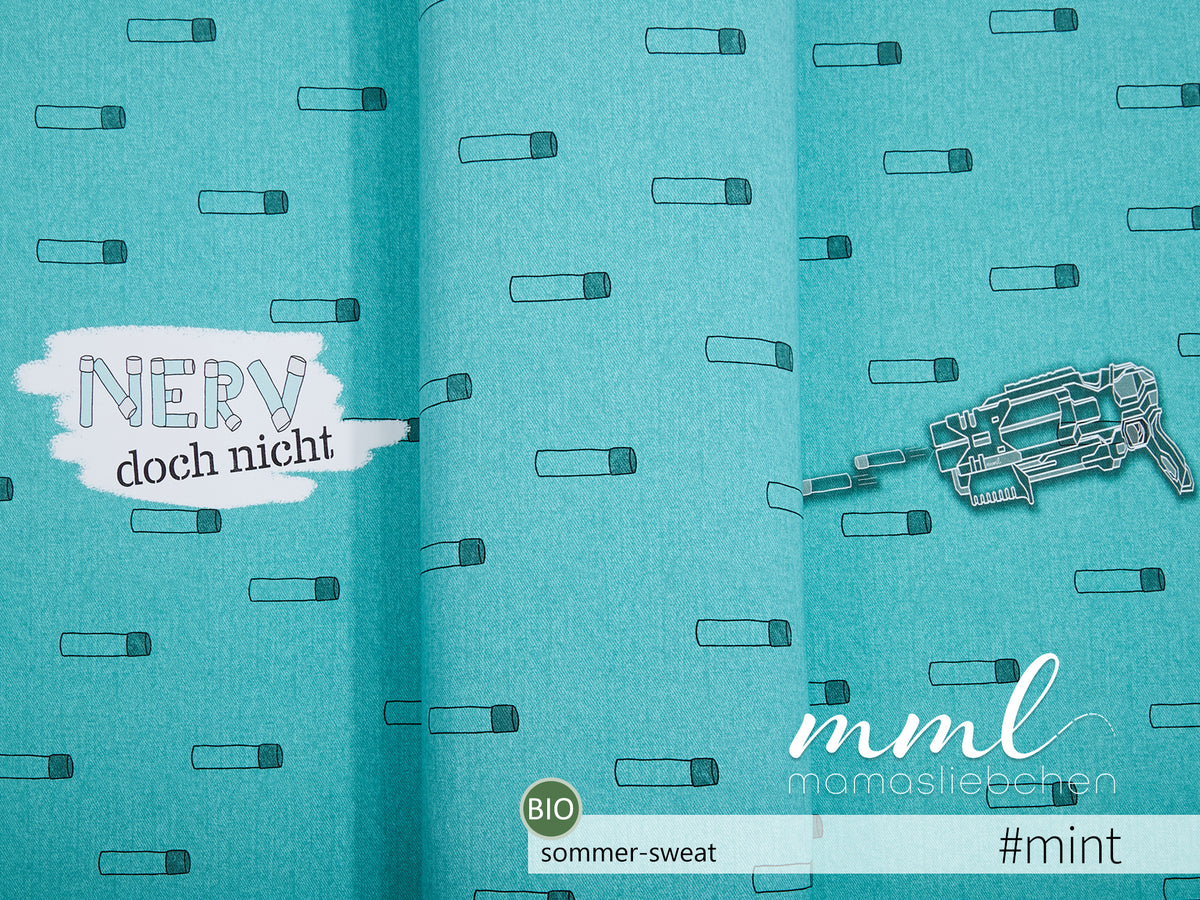 Bio-Sommer-Sweat-Stoff "BEndix wild #mint" (1Panel/ ca.0,65 m)