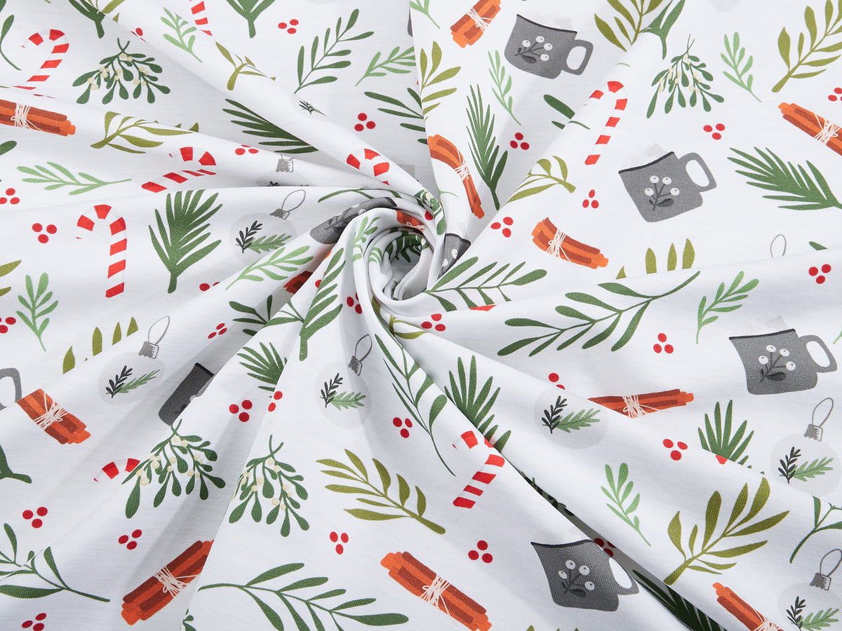 Bio-Sommer-Sweat-Stoff "Best Time of the year #white" (0,25m)