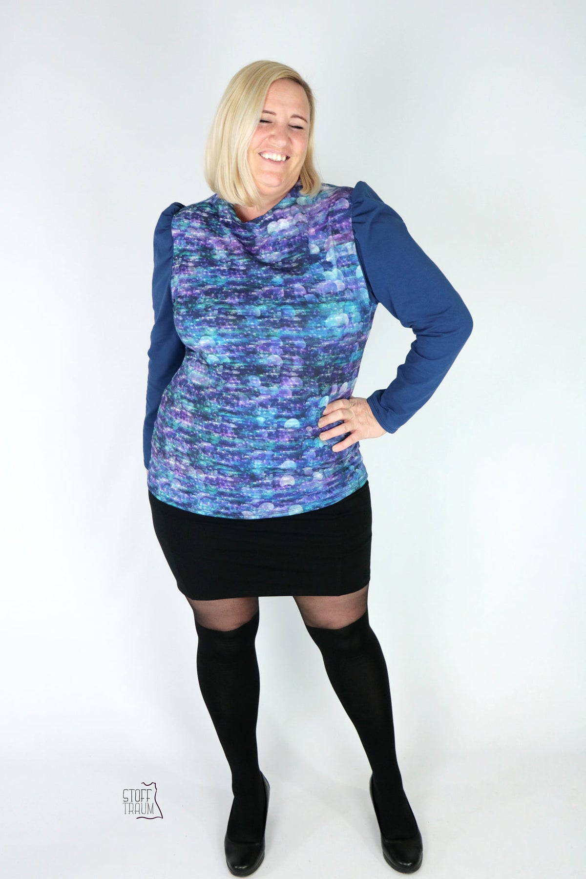 Bio-Sommer-Sweat-Stoff "Dazzle flow #discotheque" (0,25m)