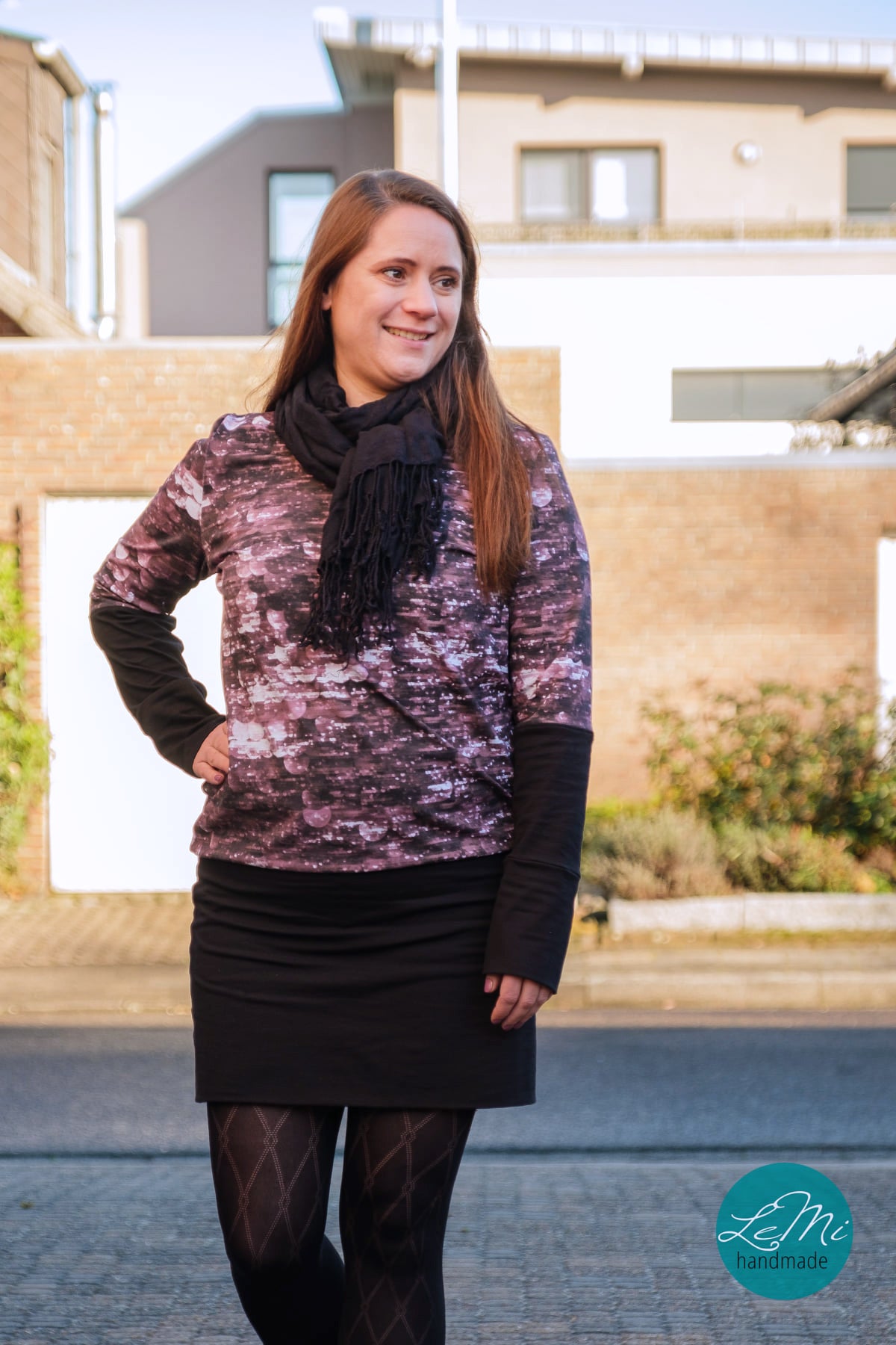 Bio-Sommer-Sweat-Stoff "Dazzle flow #le muron" (0,5m)