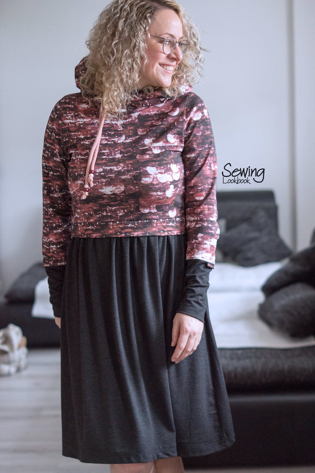Bio-Sommer-Sweat-Stoff "Dazzle flow #le vin" (0,25m)
