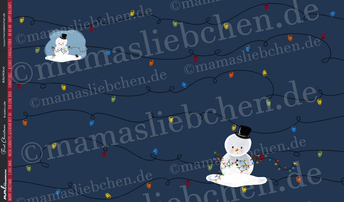 Bio-Sommer-Sweat-Stoff "First Christmas #darkblue" (1 Panel, ca. 1,00m)
