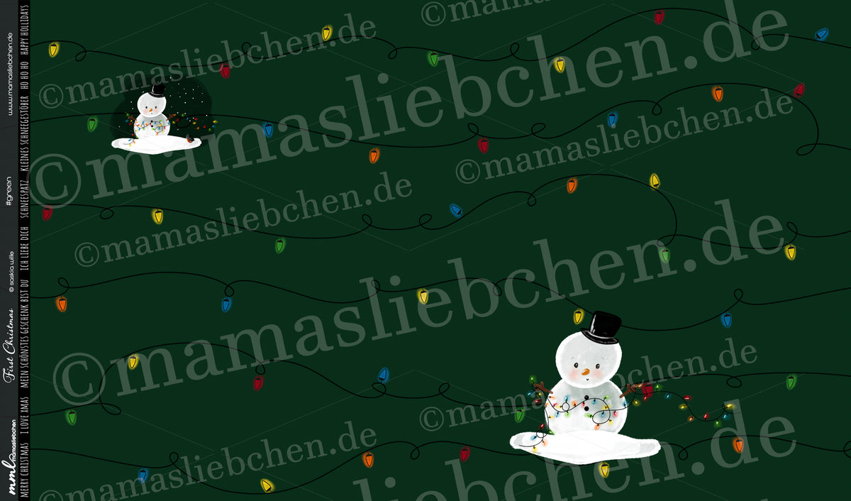 Bio-Sommer-Sweat-Stoff "First Christmas #green" (1 Panel, ca. 1,00m)