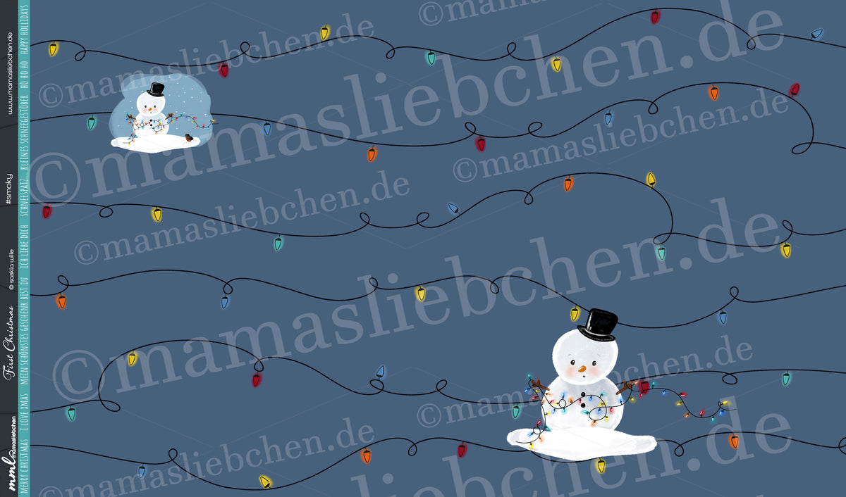 Bio-Sommer-Sweat-Stoff "First Christmas #smoky" (1 Panel, ca. 1,00m)