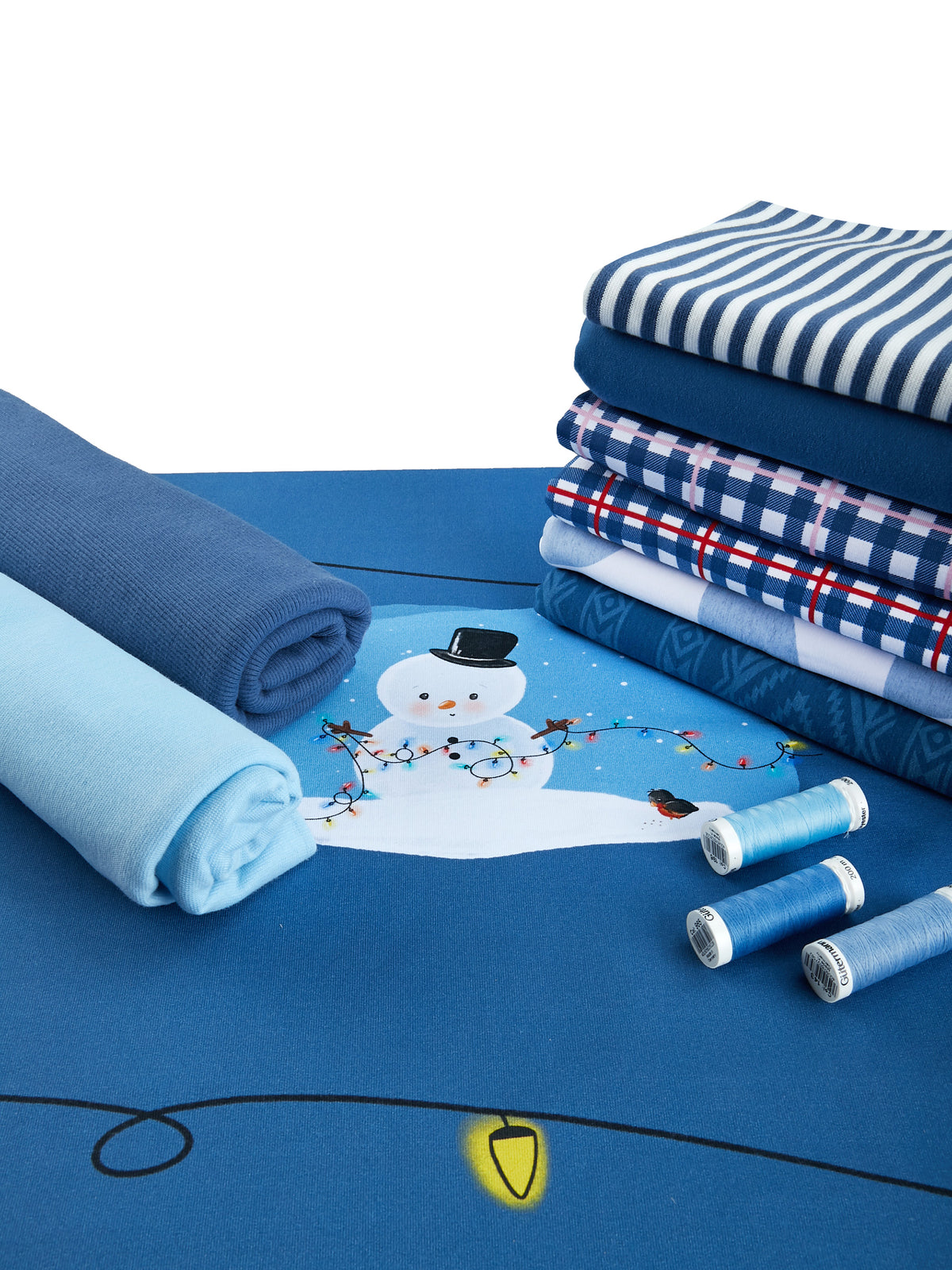 Bio-Sommer-Sweat-Stoff "First Christmas #smoky" (1 Panel, ca. 1,00m)