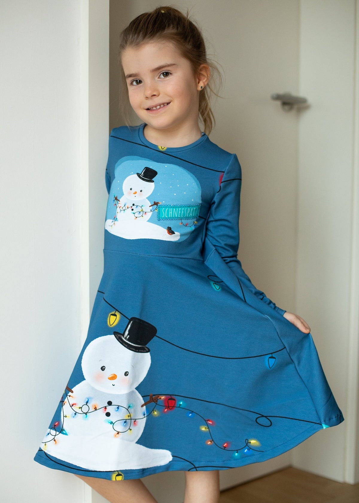 Bio-Sommer-Sweat-Stoff "First Christmas #smoky" (1 Panel, ca. 1,00m)