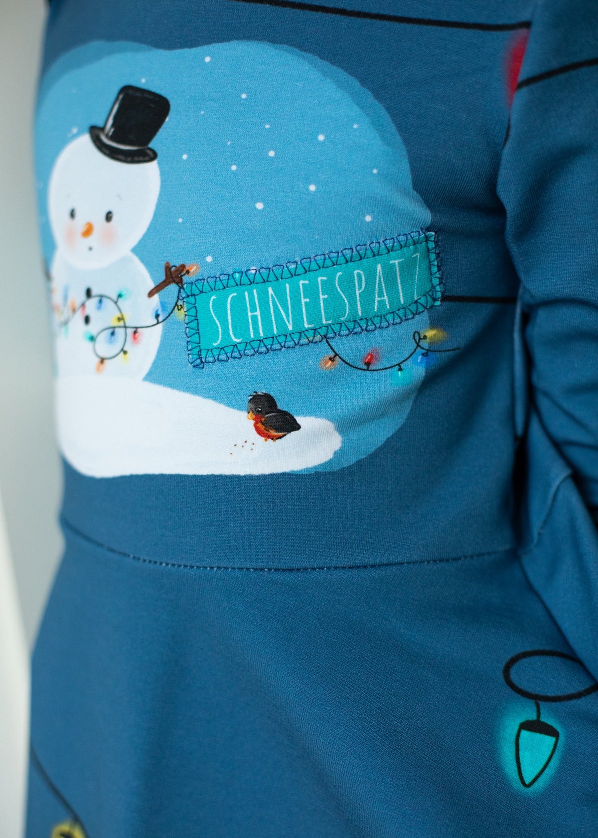 Bio-Sommer-Sweat-Stoff "First Christmas #smoky" (1 Panel, ca. 1,00m)