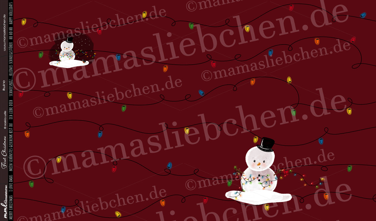 Bio-Sommer-Sweat-Stoff "First Christmas #wine" (1 Panel, ca. 1,00m)