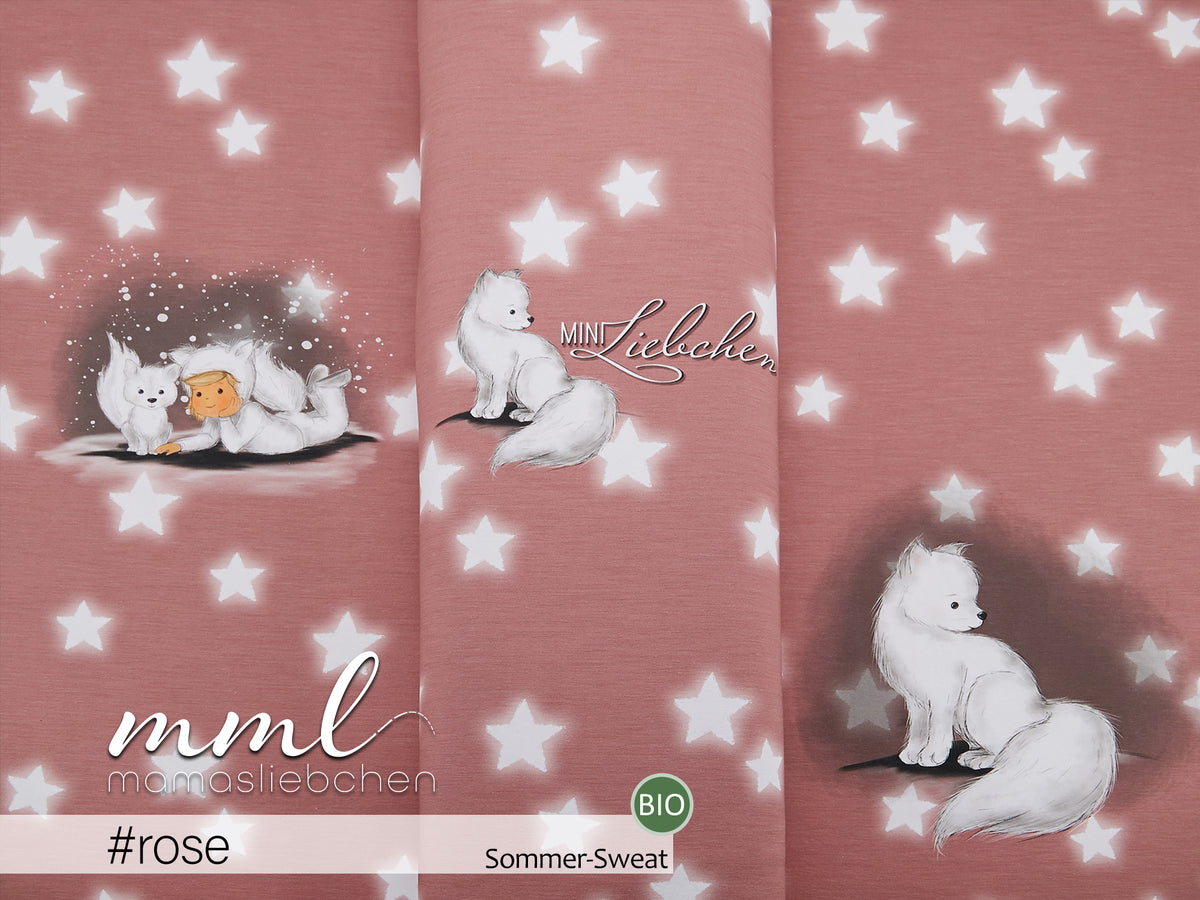 Bio-Sommer-Sweat-Stoff "Harper #rose" (1 Panel, ca. 0,75m)