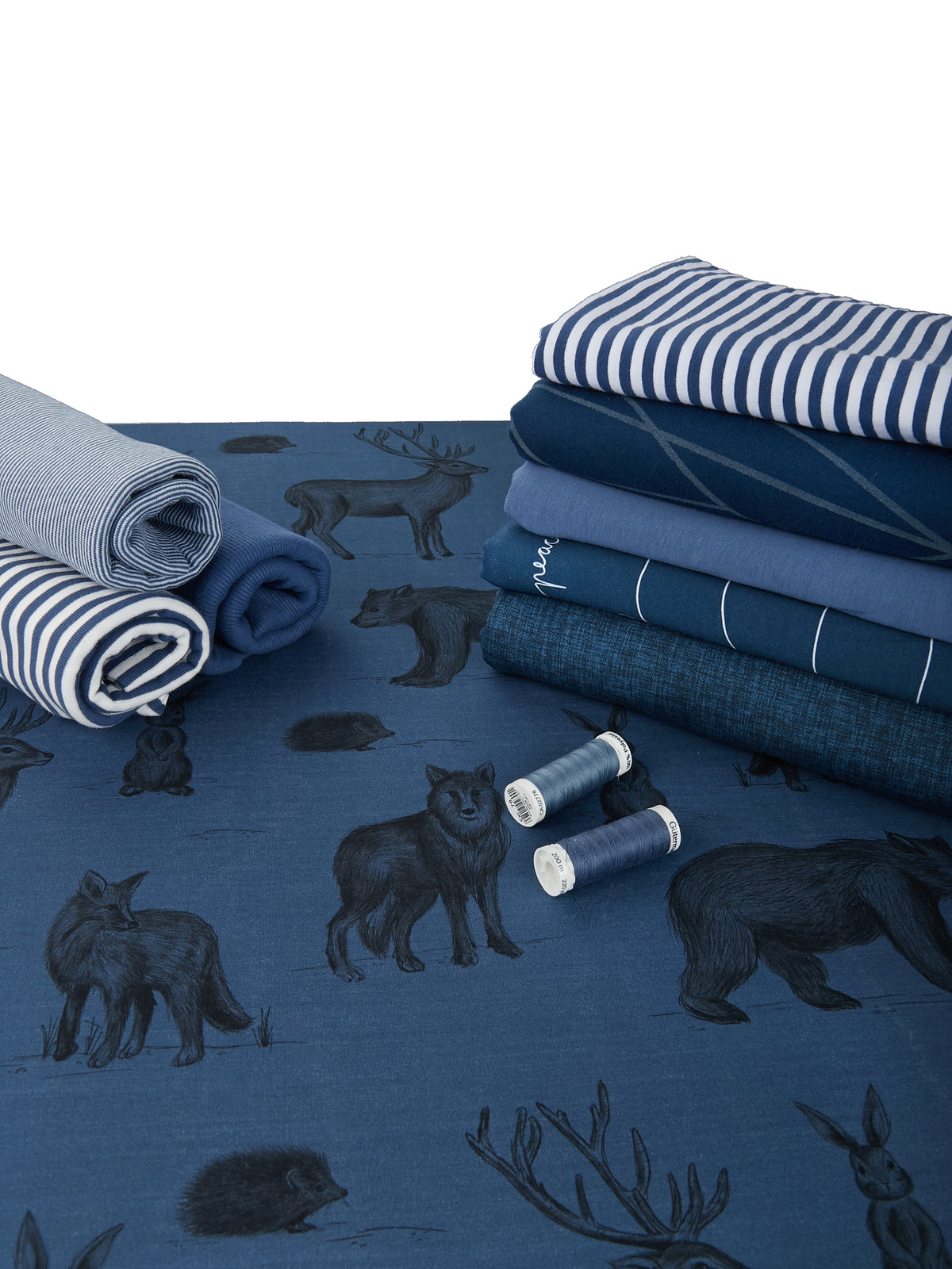 Bio-Sommer-Sweat-Stoff "in the night #darkblue" (0,25m)