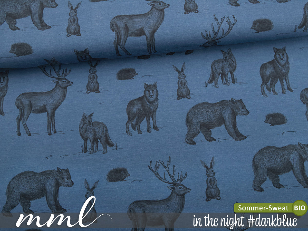 Bio-Sommer-Sweat-Stoff "in the night #darkblue" (0,25m)