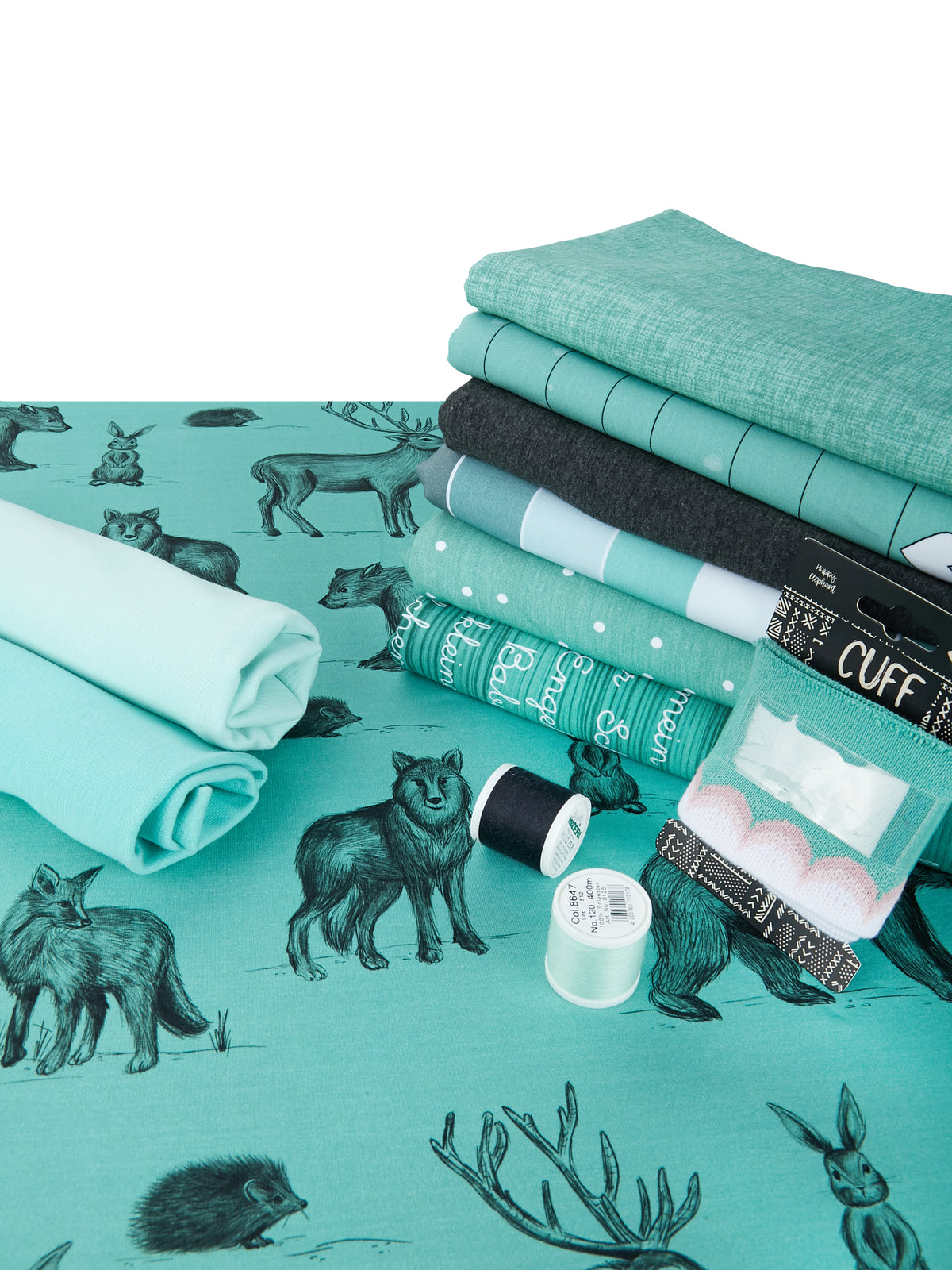 Bio-Sommer-Sweat-Stoff "in the night #mint" (0,25m)