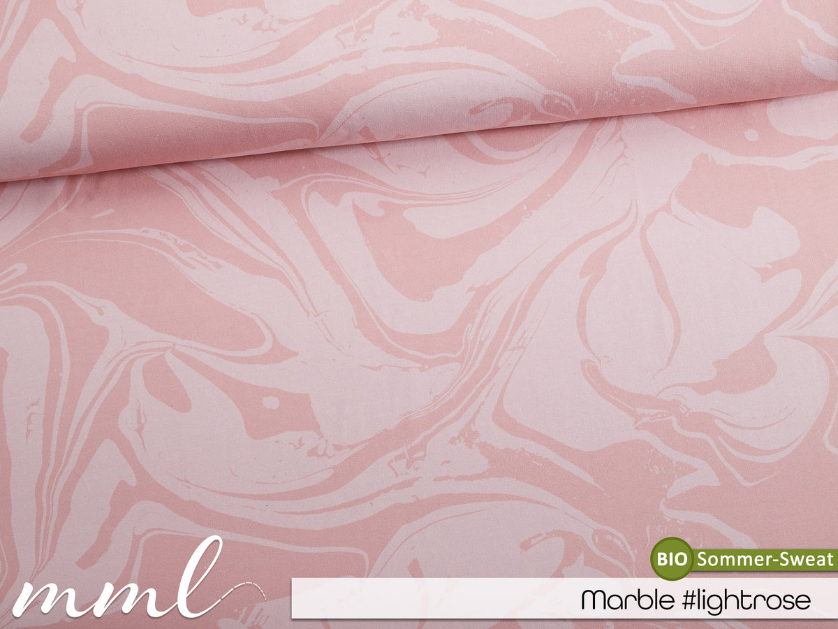 Bio-Sommer-Sweat-Stoff "Marble #lightrose" (0,25m)