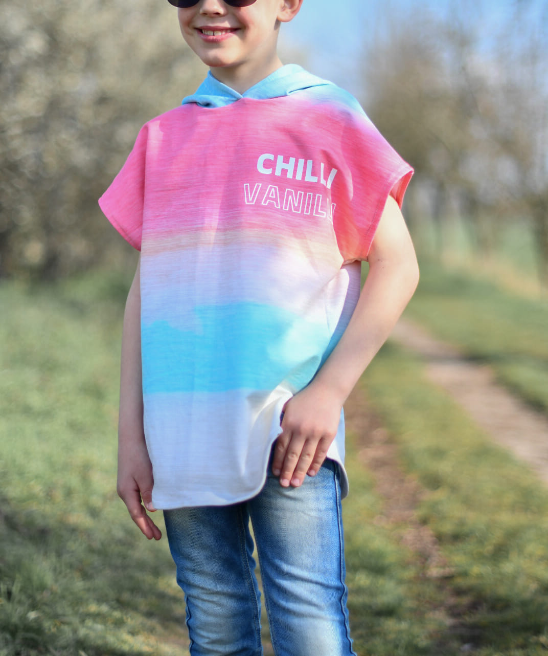Bio-Sommer-Sweat-Stoff "Prisma #glory" (1 Panel, ca. 1,00m)
