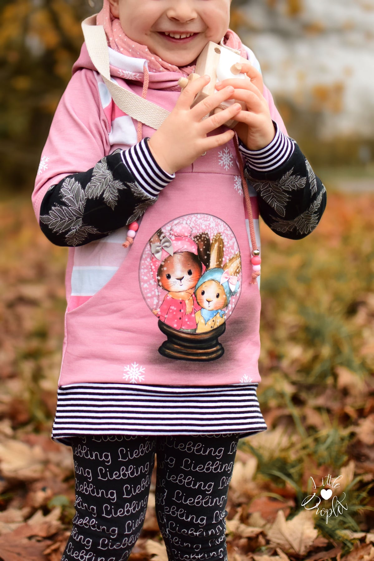 Bio-Sommer-Sweat-Stoff "Winter Pippa & Arved #rose" (1 Panel, ca. 0,65m)