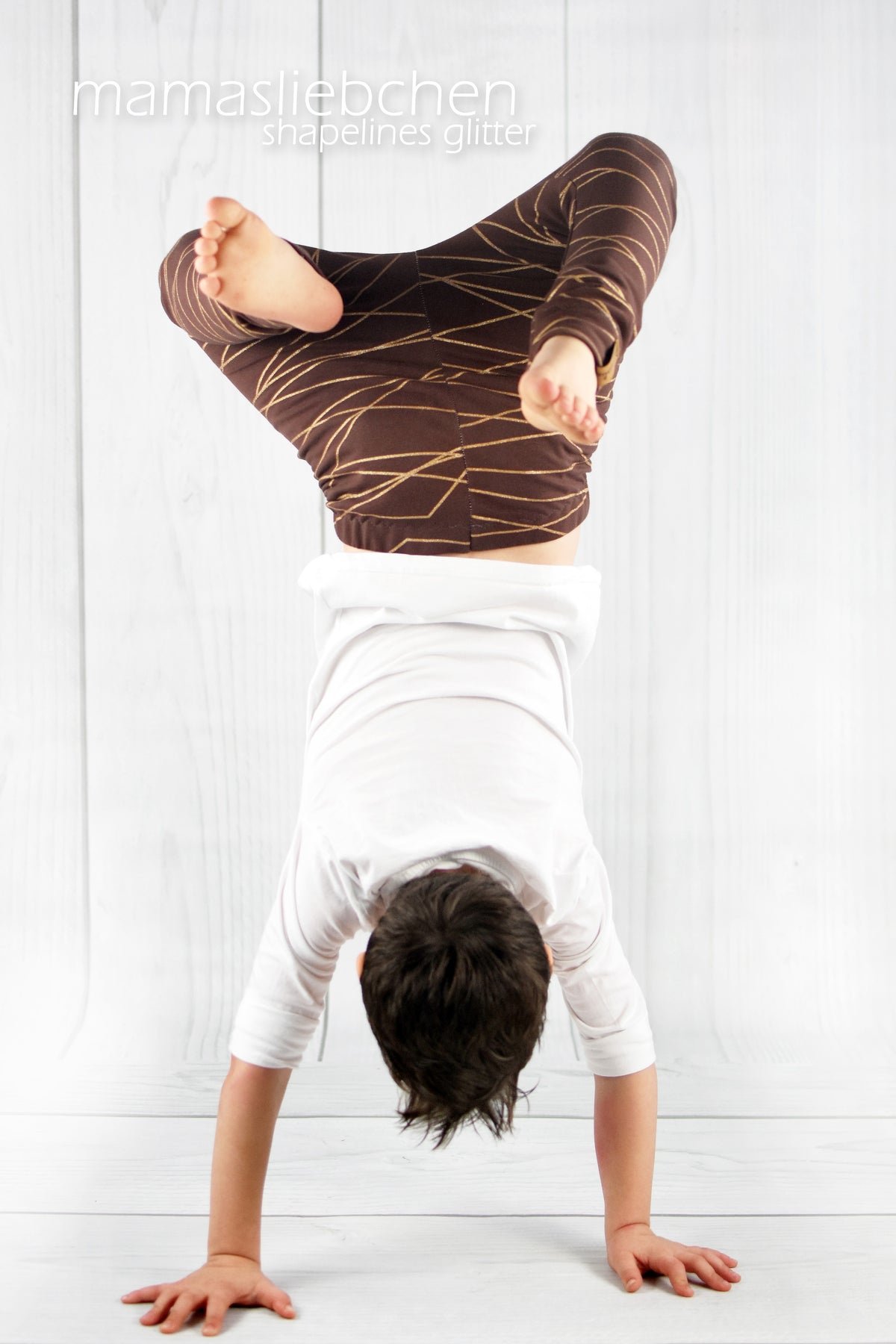 Sweat-Stoff "shapelines glitter #brown" (0,25 Meter)