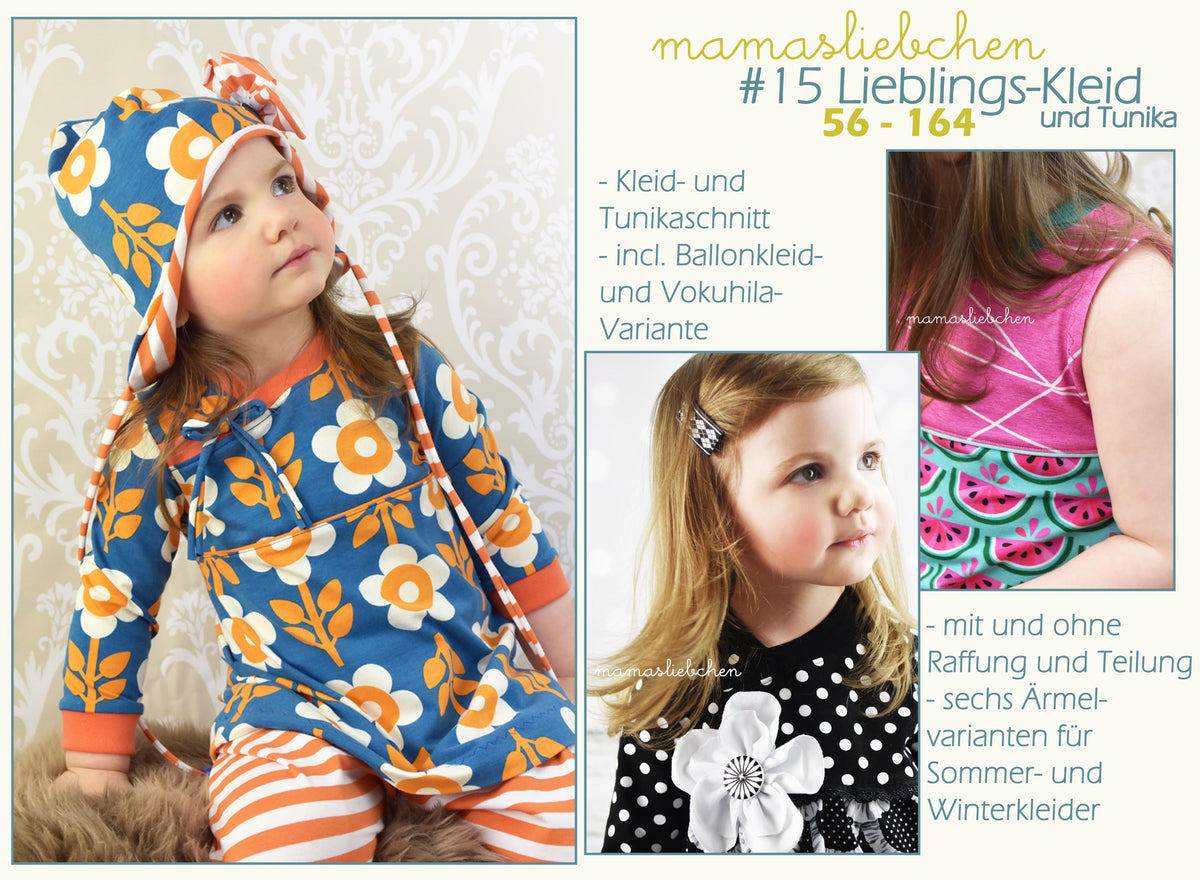 EBook Nähanleitung und Schnittmuster "#15 Lieblings-Kleid (56-164)" von mamasliebchen (digital)