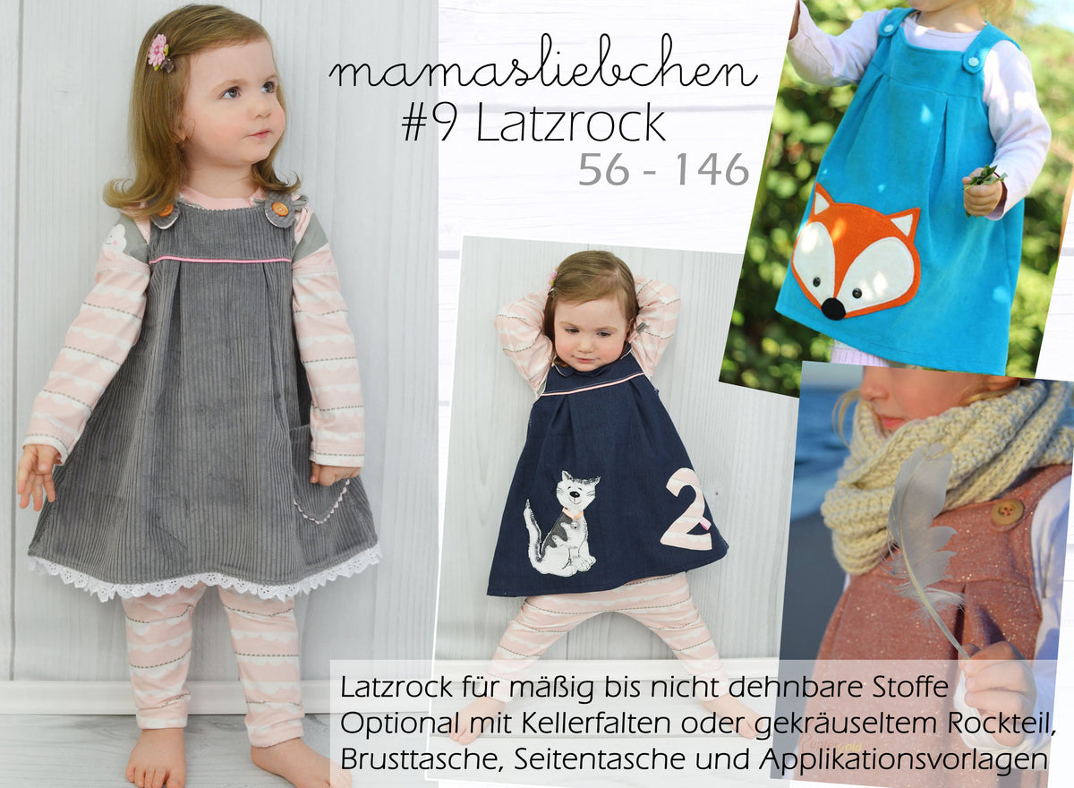 EBook Nähanleitung und Schnittmuster "#9 Latzrock" von mamasliebchen (digital)