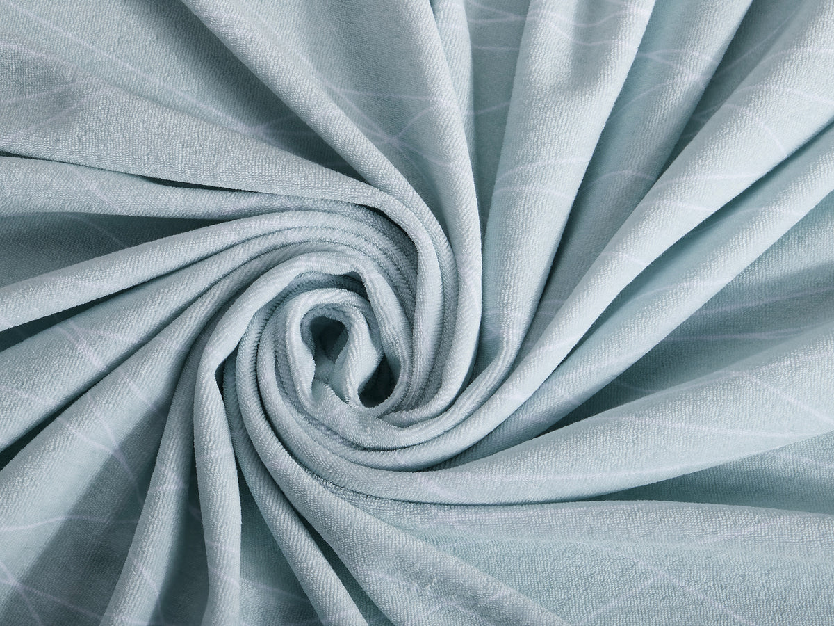 Frottee-Stoff "shapelines #mint" (0,25m)