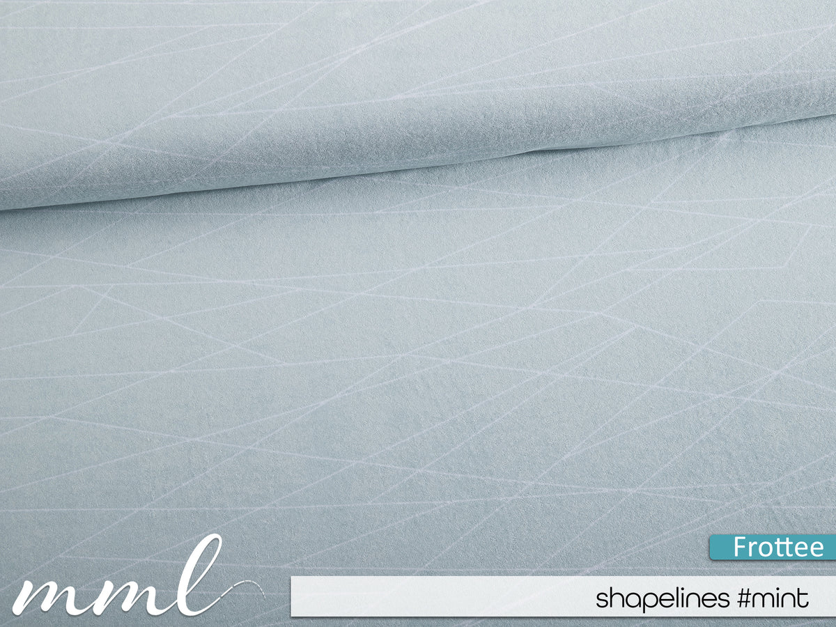 Frottee-Stoff "shapelines #mint" (0,25m)