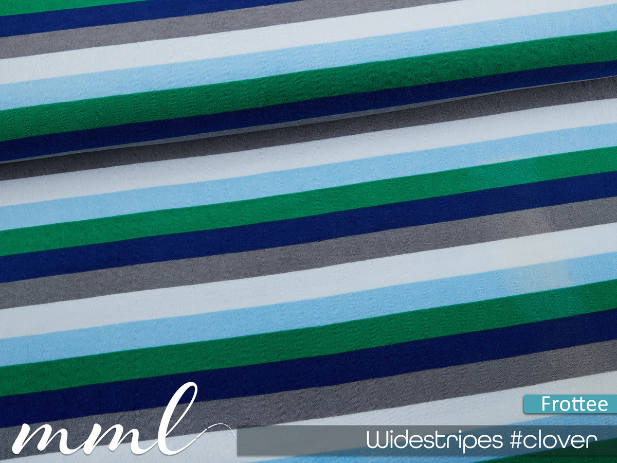 Frottee-Stoff #widestripes "clover" (0,25 Meter)