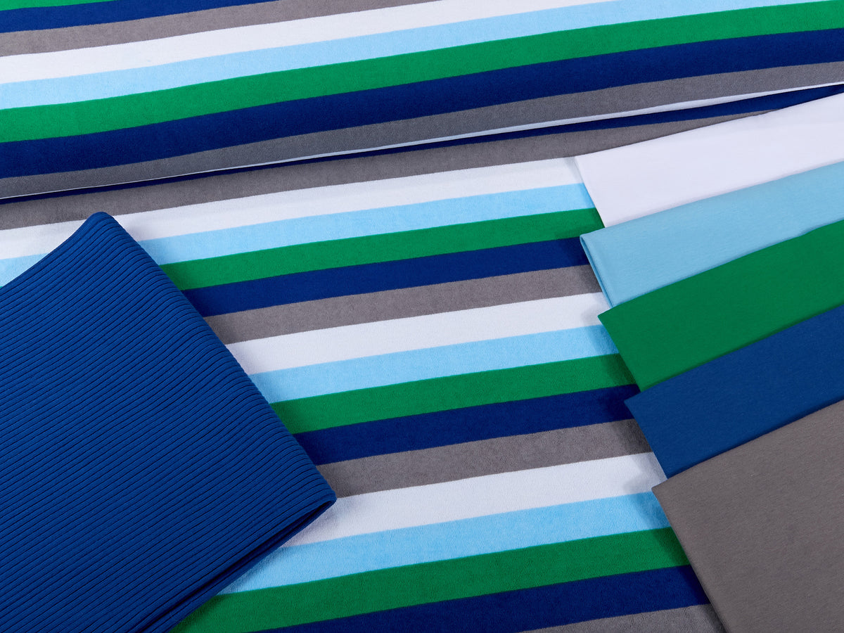 Frottee-Stoff #widestripes "clover" (0,25 Meter)