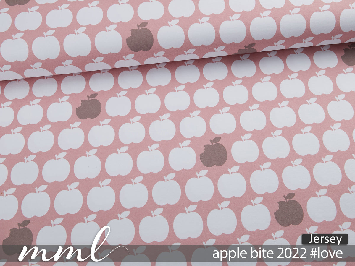 Jersey-Stoff "apple bite 2022 #love" (0,25m)