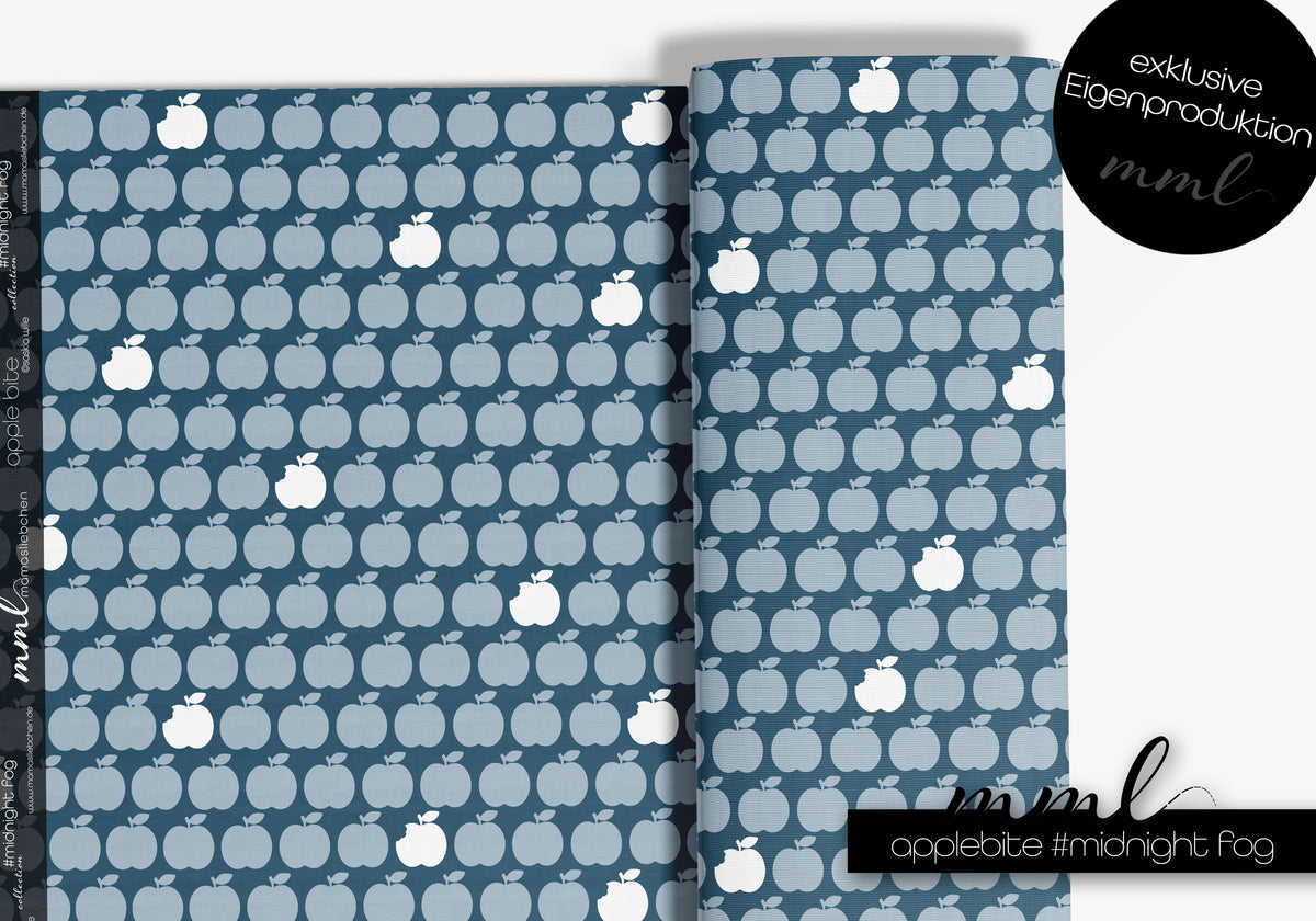 Jersey-Stoff "apple bite collection #midnight fog" (0,25m)
