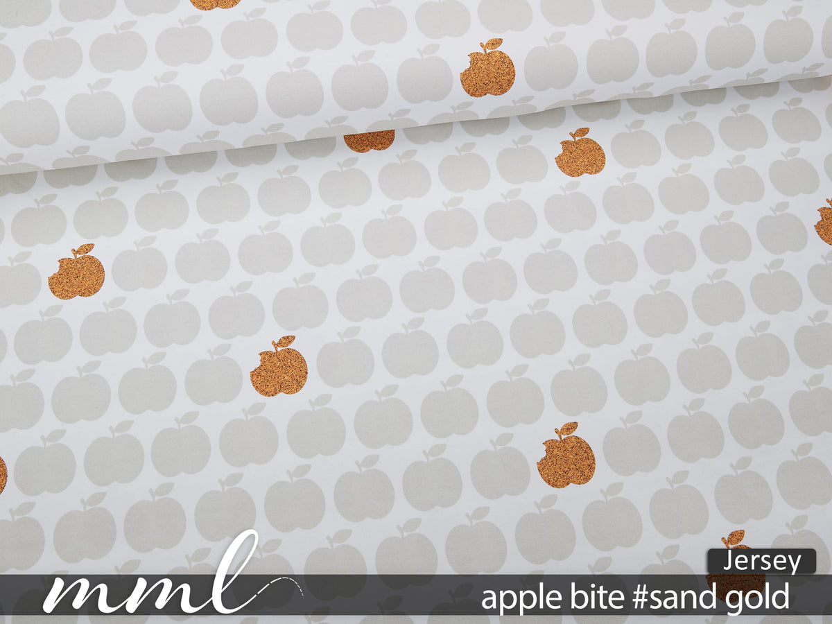 Jersey-Stoff "apple bite #sand gold" (0,25m)