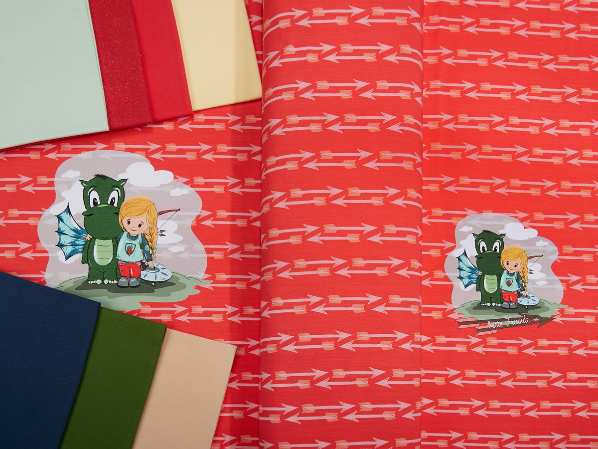 Jersey-Stoff "Arvetti & friends #berry" (1 Panel, ca 0,75m)