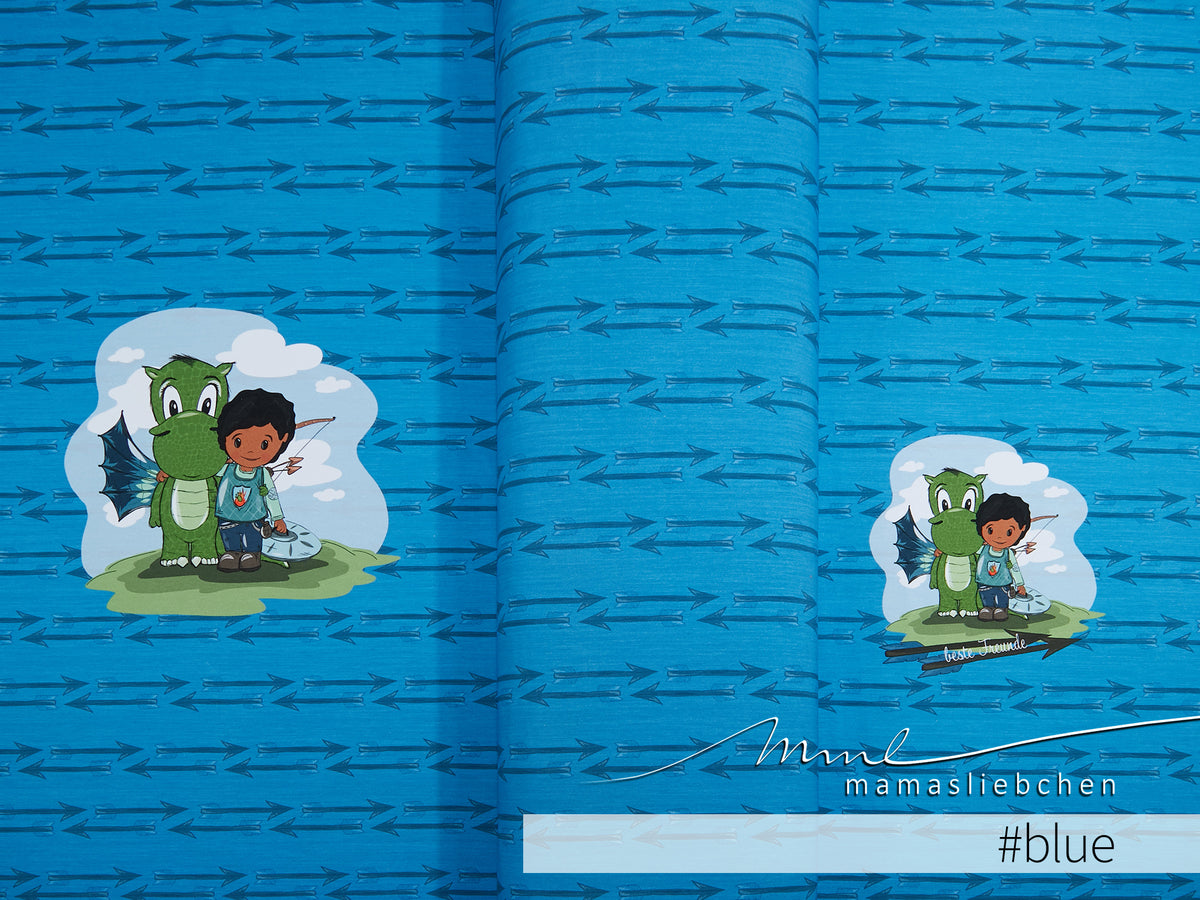 Jersey-Stoff "Arvetti & friends #blue" (1 Panel, ca 0,75m)