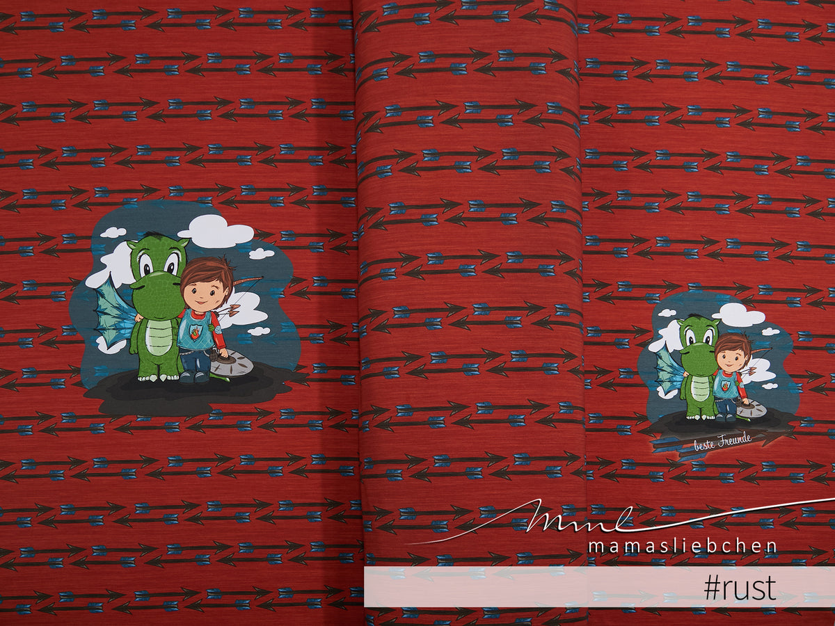 Jersey-Stoff "Arvetti & friends #rust" (1 Panel, ca 0,75m)