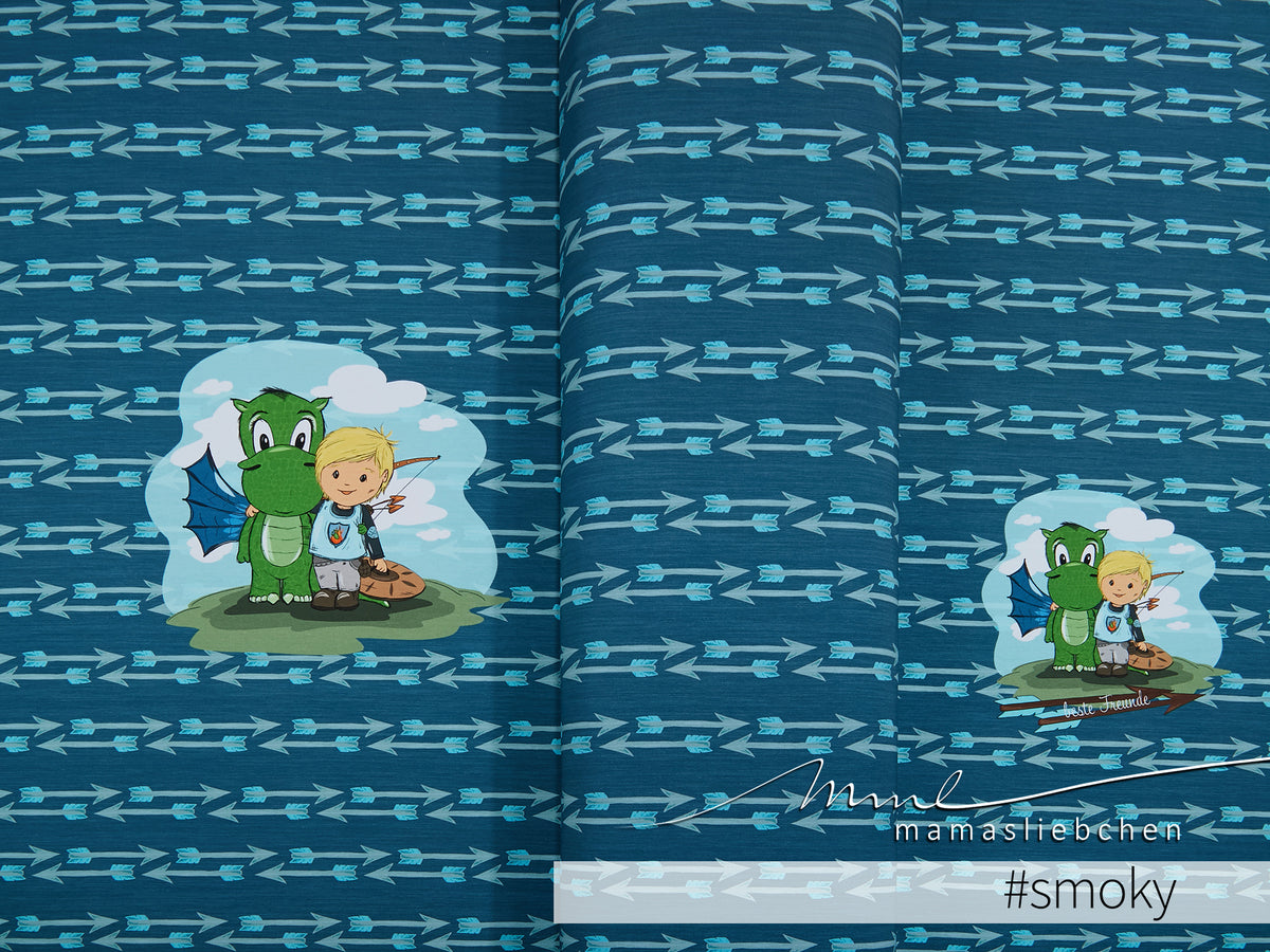 Jersey-Stoff "Arvetti & friends #smoky" (1 Panel, ca 0,75m)