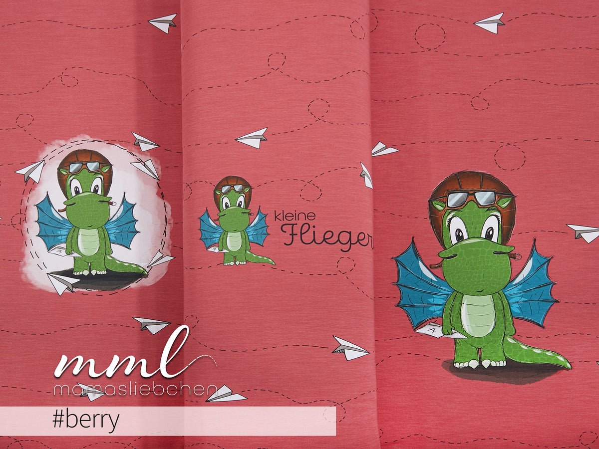 Jersey-Stoff "Arvetti in the sky #berry" (1Panel/ ca.0,65 m)