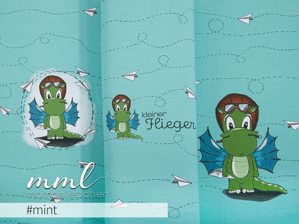 Jersey-Stoff "Arvetti in the sky #mint" (1Panel/ ca.0,65 m)