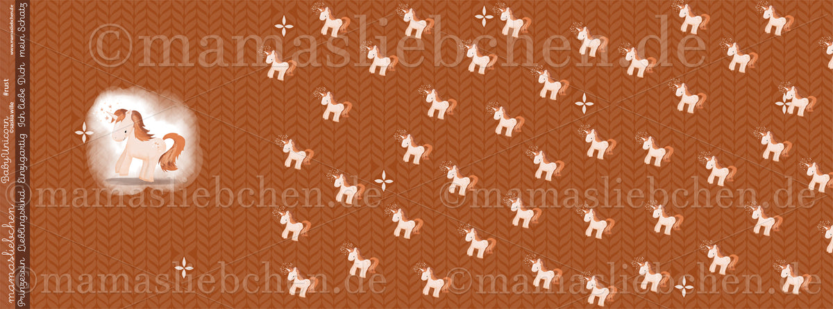 Jersey-Stoff "Baby Unicorn #rust" (1Panel/ ca.0,65 m)