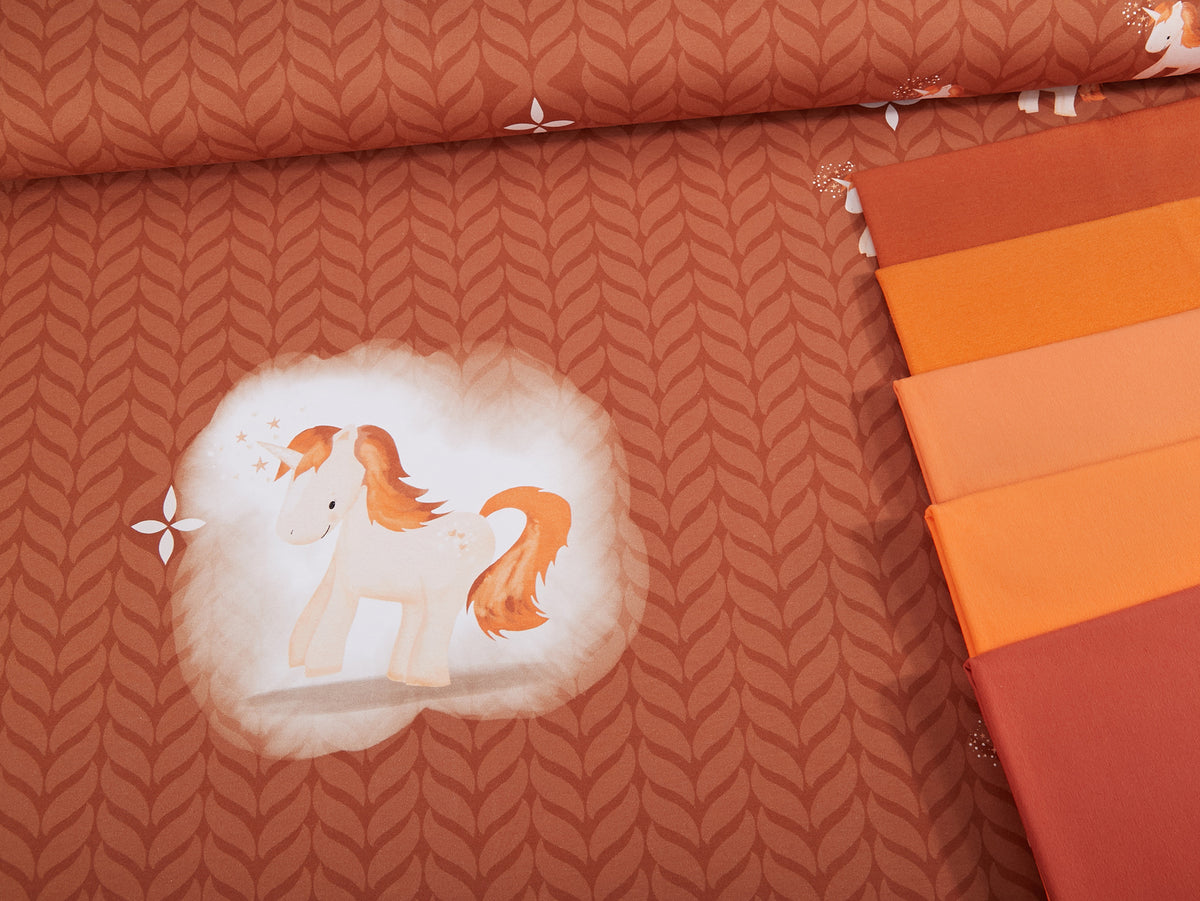 Jersey-Stoff "Baby Unicorn #rust" (1Panel/ ca.0,65 m)