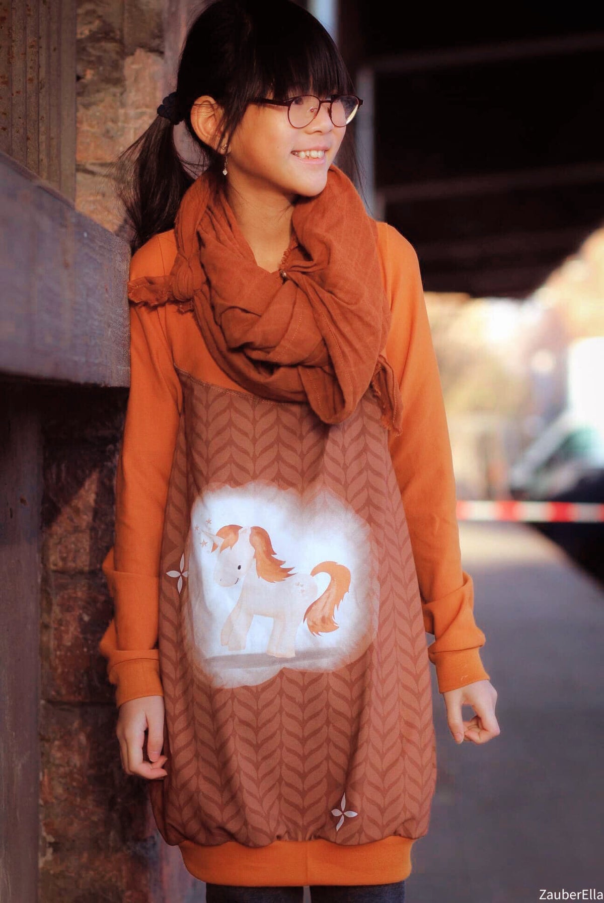 Jersey-Stoff "Baby Unicorn #rust" (1Panel/ ca.0,65 m)