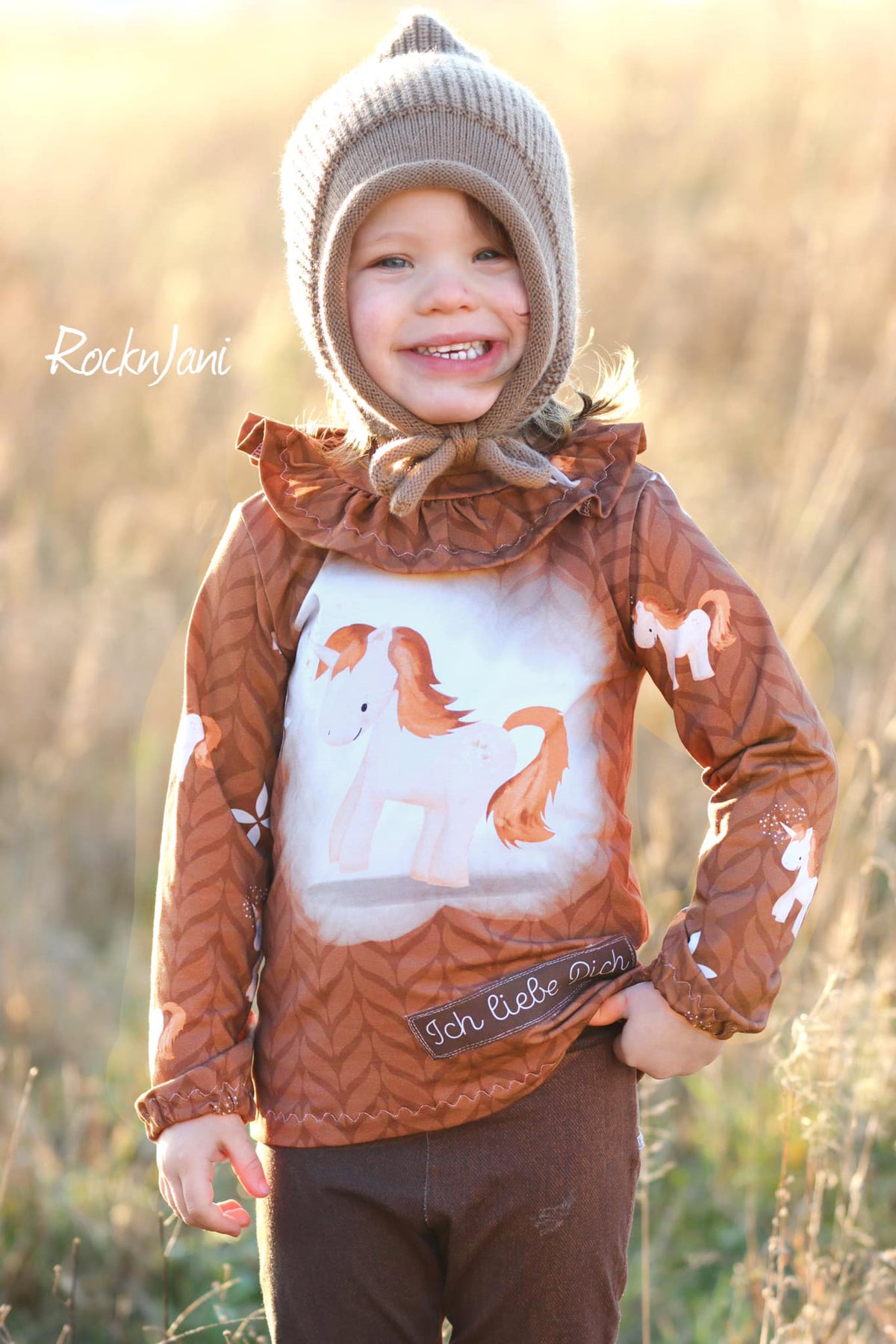 Jersey-Stoff "Baby Unicorn #rust" (1Panel/ ca.0,65 m)